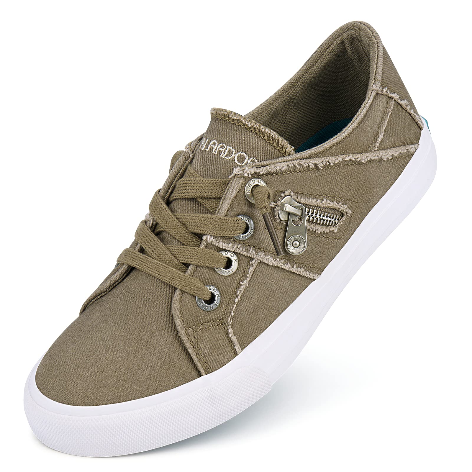 JENN ARDOR Women's Low Top Slip-On Sneakers - Breathable Canvas Walking & Running Shoes with Lace-Up Design | Perfect for Casual Wear, Gym Workouts & Daily Activities