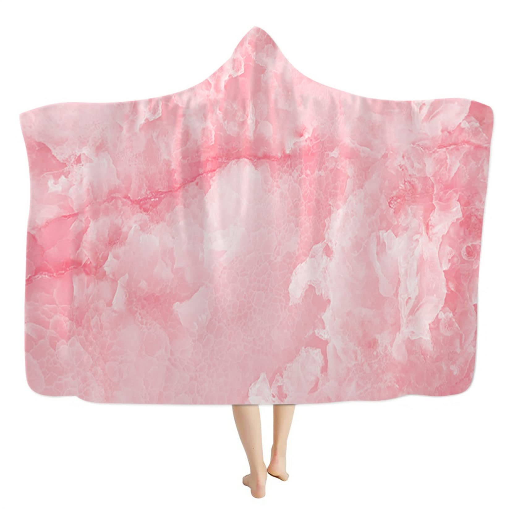 YSTARDREAM Wearable Hooded Blanket - Soft Plush Fleece Throw Blanket for Men & Women - Perfect for Bed, Couch & Outdoor Camping