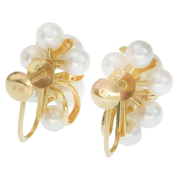 18K Gold Pearl Cluster Earrings - Vintage Luxury Jewelry for Women | Perfect for Weddings, Parties & Special Occasions