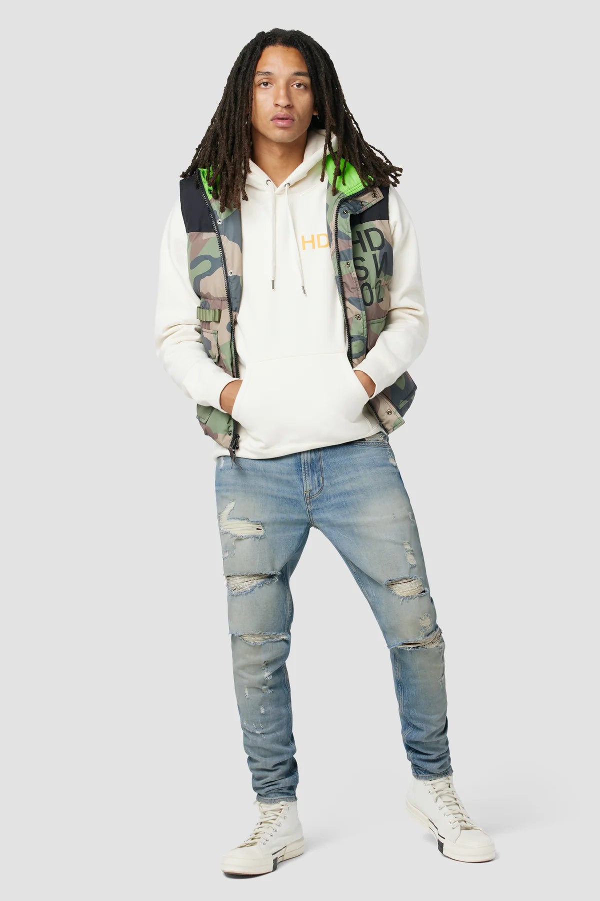 Hudson Zack Men's Skinny Jeans - Slim Fit Stretch Denim Pants for Casual & Streetwear Outfits