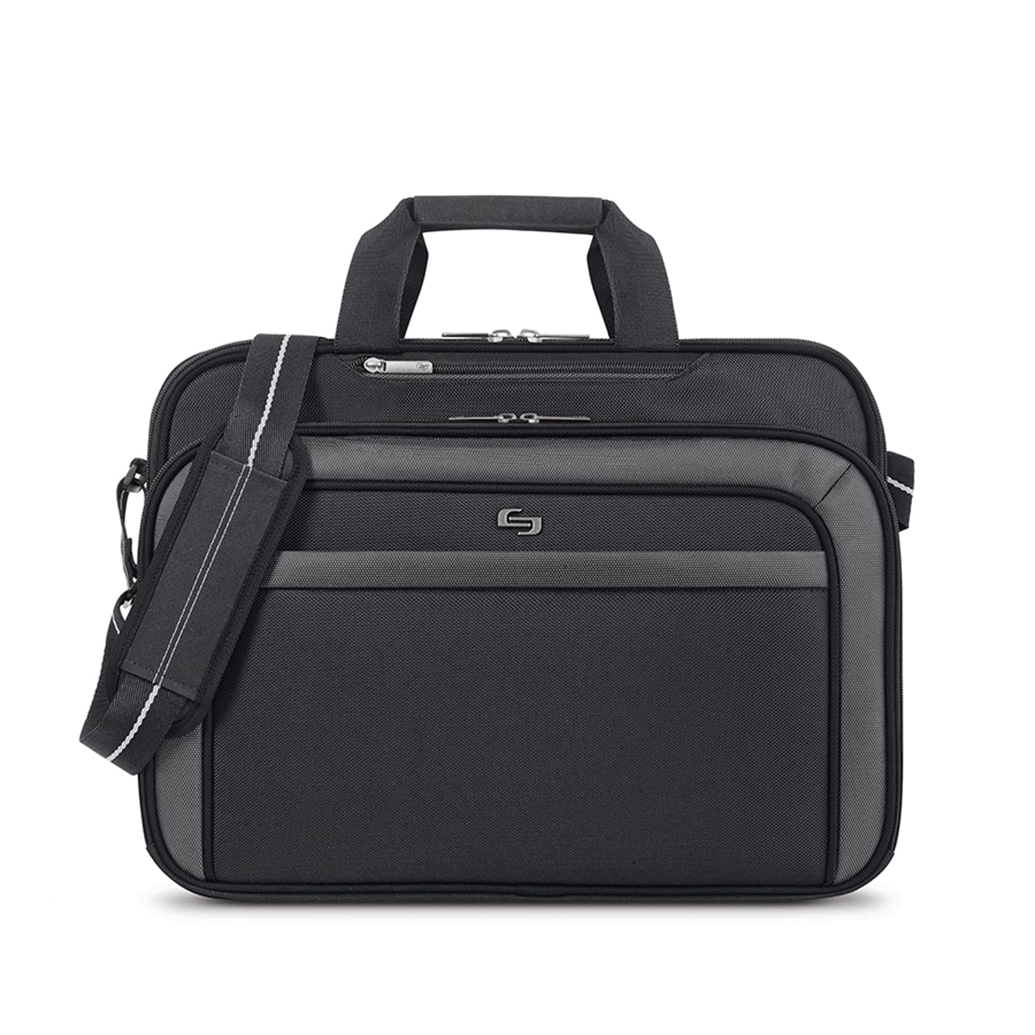 Solo New York Empire 17.3-Inch TSA Friendly Laptop Briefcase for Business Travel - Black/Grey - Perfect for Office, Commuting & Air Travel
