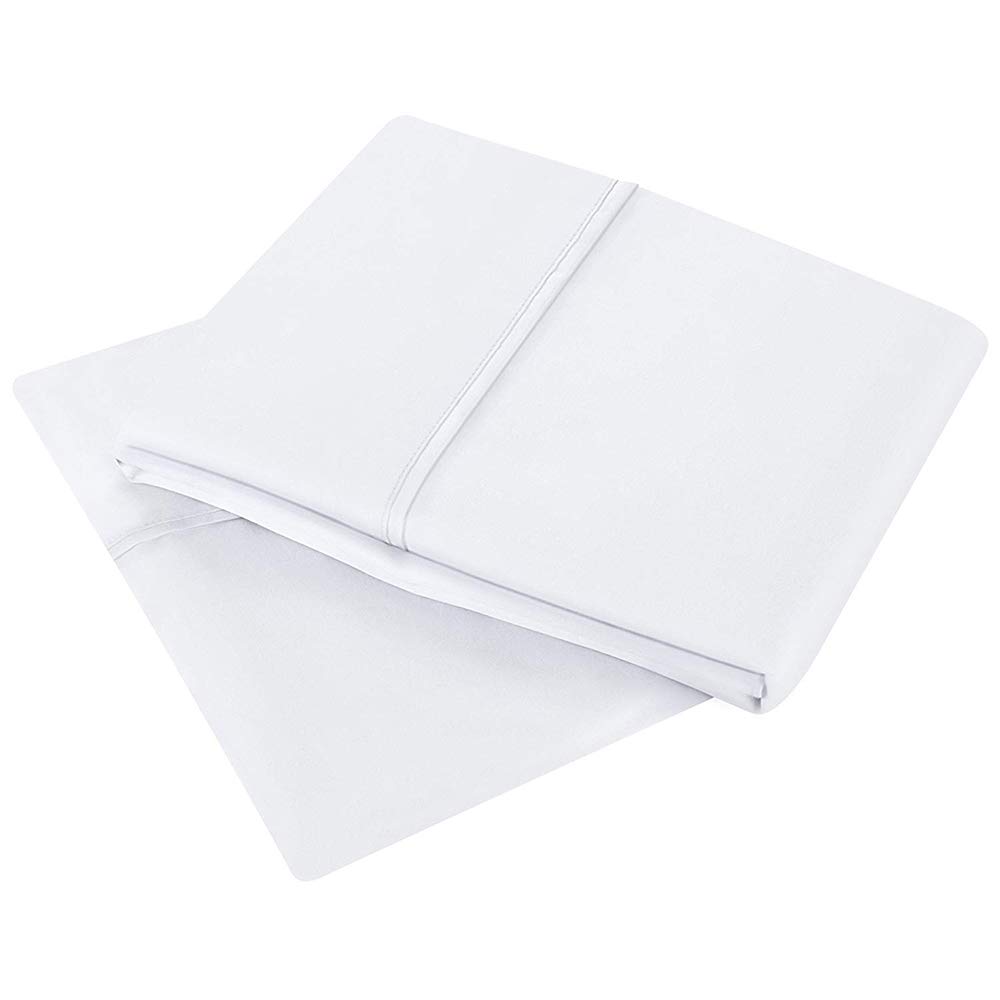 Premium 600 TC Long Staple Cotton Sheet Set - 4pc Breathable Cooling Bedding for Deep Pocket Mattress - White Solid for Comfortable Sleep