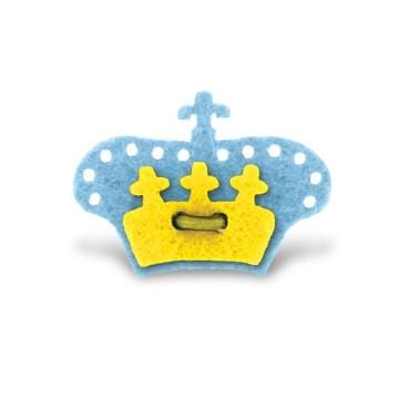 Bishop Blue & Huckleberry Yellow Crown Lapel Pin - Elegant Lapel Accessory for Suits, Blazers, and Formal Events