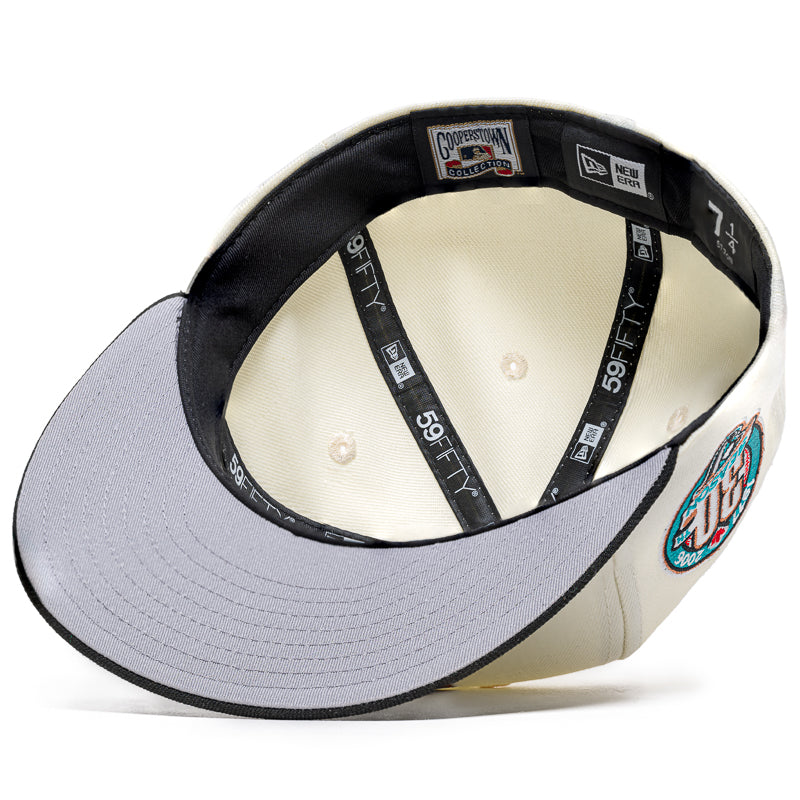 New Era x Politics Toronto Blue Jays 59FIFTY Fitted Hat - Chrome/Black - Official MLB Baseball Cap for Men & Women - Perfect for Games, Streetwear & Sports Fans