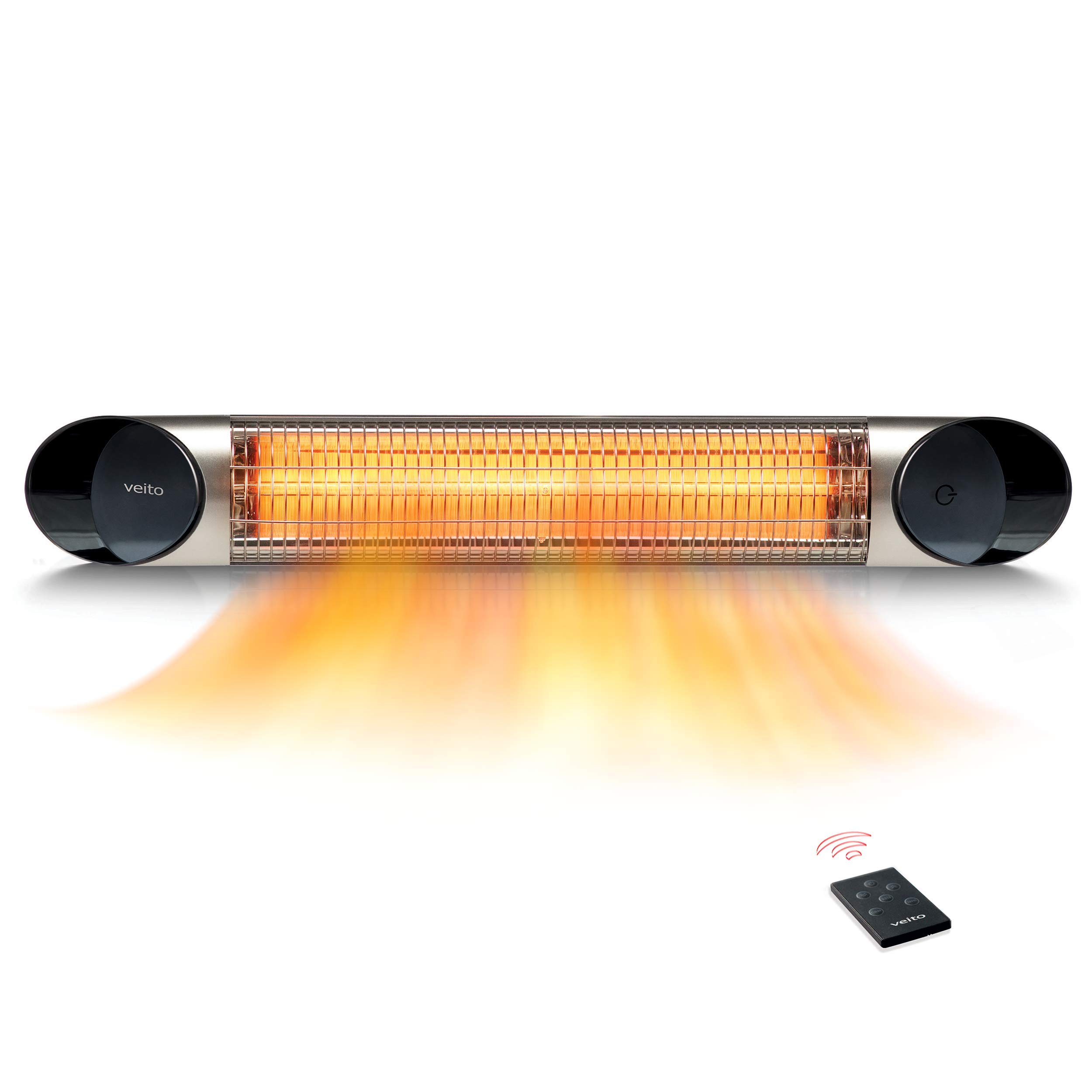 1500W Silver Veito Ceiling Mounted Outdoor Infrared Heater - Electric Patio Deck Heater for Backyard, Garden & Restaurant Use