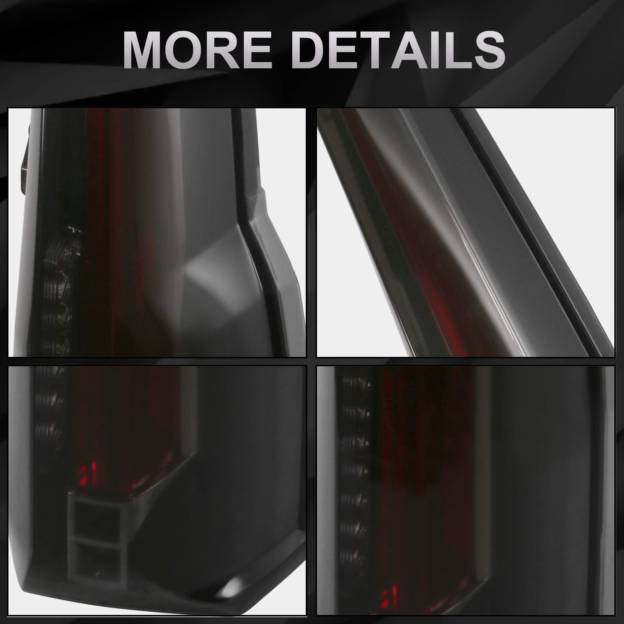 MOSTPLUS LED Tail Lights Assembly - Smoked Tinted Rear Brake Lamp Compatible with 2015-2020 GMC Yukon (Pair) - Enhanced Visibility & Style for Night Driving & Custom Car Upgrades
