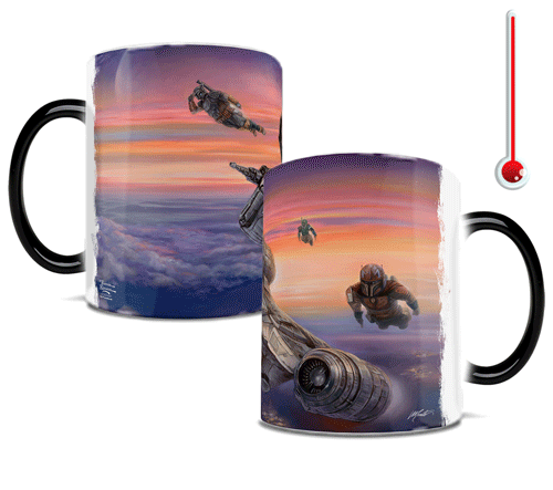 Star Wars The Mandalorian Heat Sensitive Mug - Color Changing Coffee Cup with The Escort Design | Perfect Gift for Fans, Office Use & Collectible Display