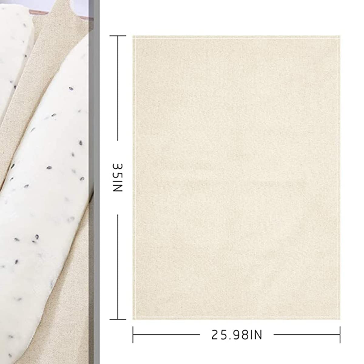 Bahderaus Professional Bakers Dough Couche (35x26 Inch) - Premium Linen Proofing Cloth for Artisan Bread Baking | Perfect for Sourdough, Baguettes & Homemade Loaves