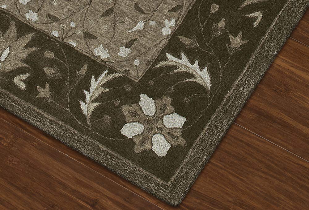 Berkley Uptown Area Rug TB1 Chocolate Brown with Vine Border - 3'6