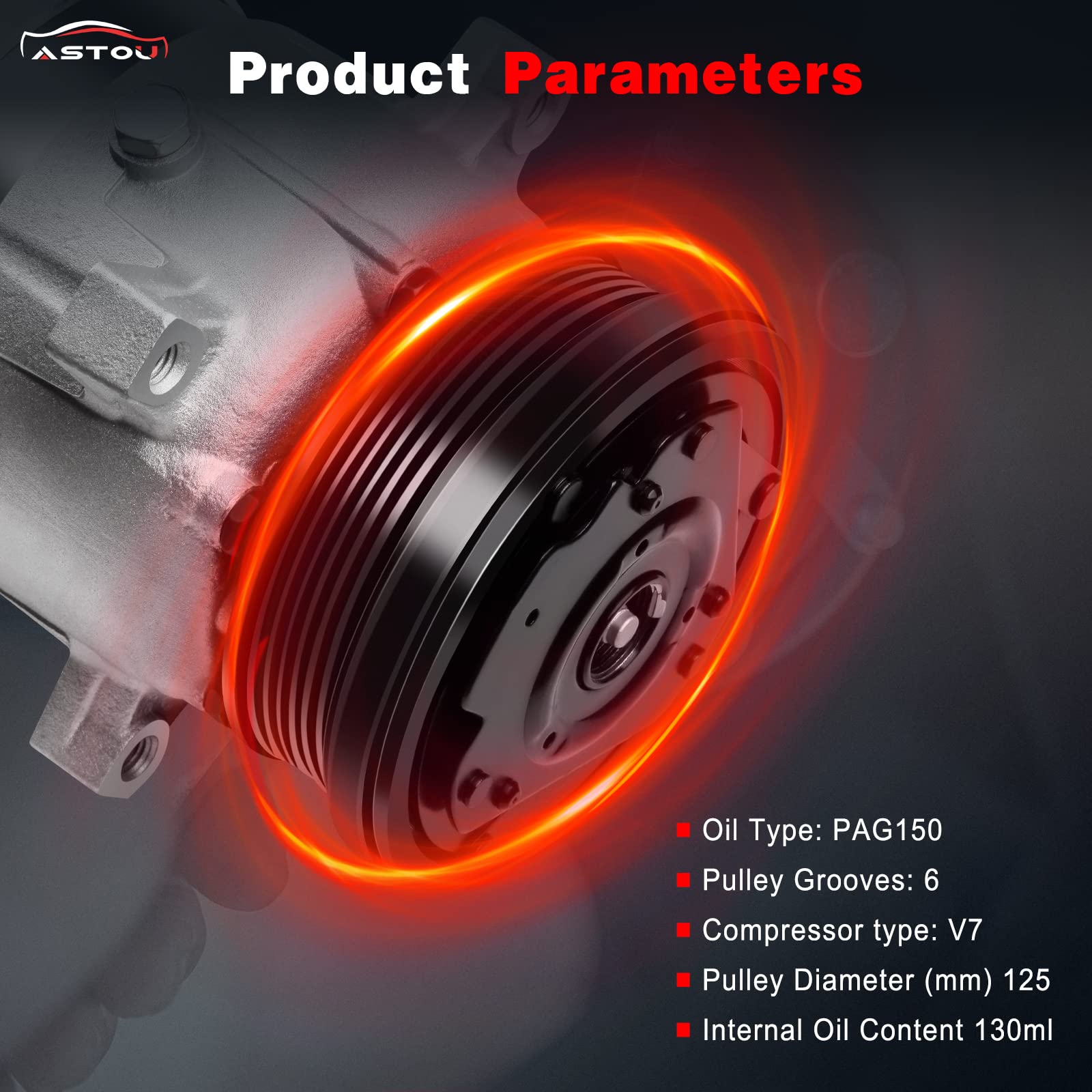 Chevrolet S10 2.2L & GMC Sonoma 2.2L AC Compressor & Clutch Kit (1998-2003) - Replacement for Isuzu Hombre 2.2L (1998-2000) - Replaces 20446C - Perfect for Summer Cooling & Auto AC Repair