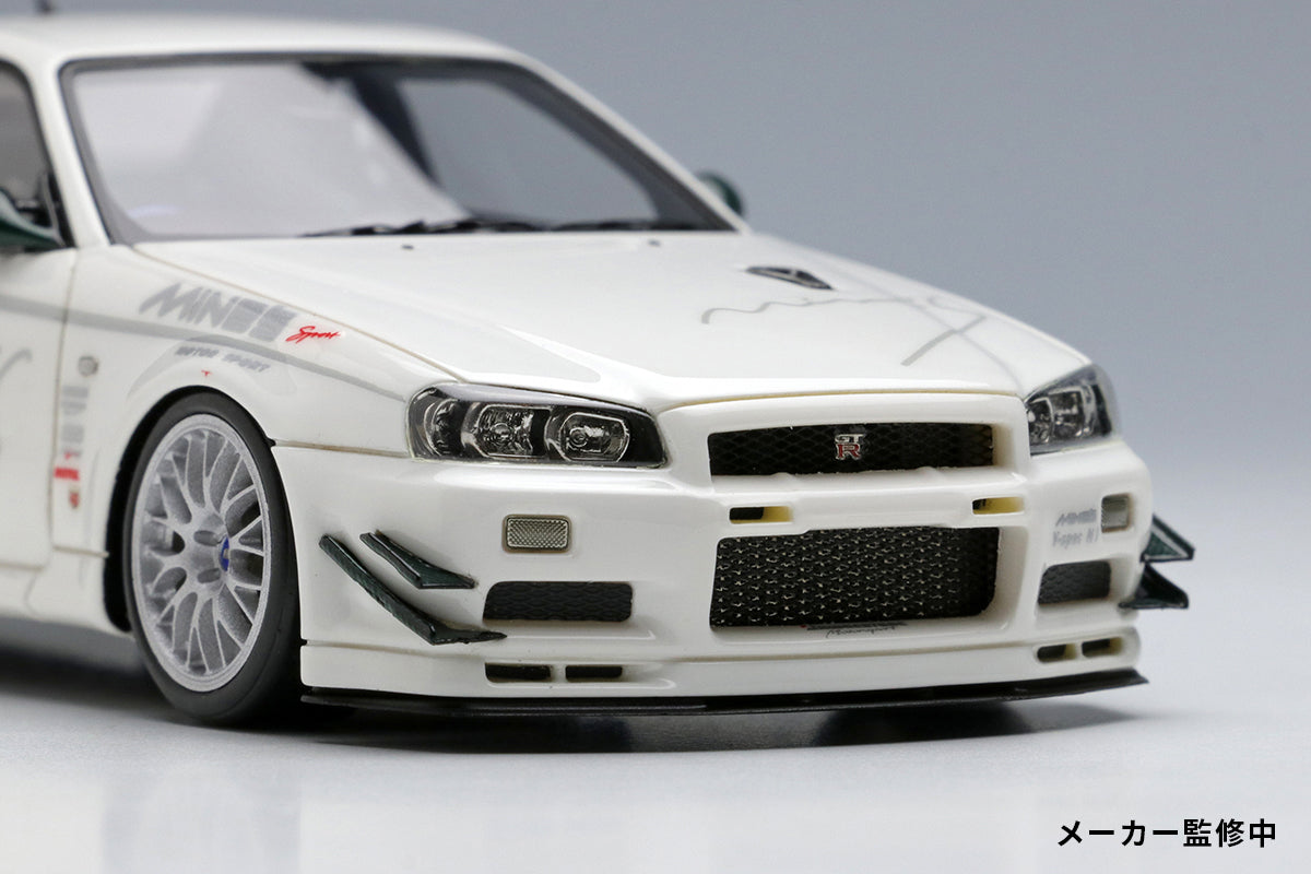 1:43 Nissan Skyline GT-R (BNR34) Mine's V-Spec N1 2021 Diecast Model Car with BBS Wheels - Collectible Japanese Tuner Car for Display & Racing Enthusiasts
