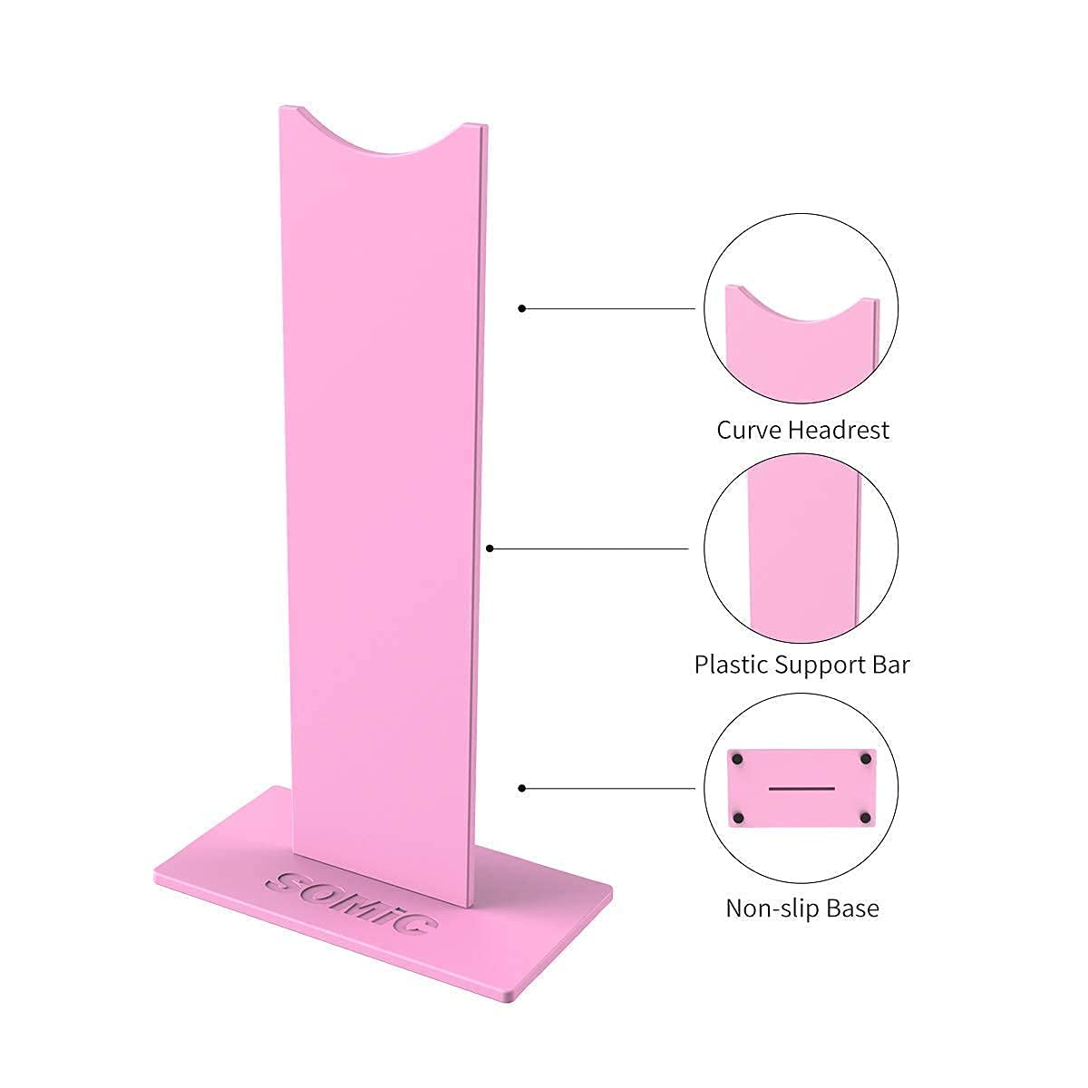 SOMIC G951S Purple Cat Ear Gaming Headset with Detachable 3.5mm Mic - Pink Headphone Stand for PS5, PS4, Xbox One, PC & Mobile - Perfect for Live Streaming, Esports & Late-Night Gaming Sessions