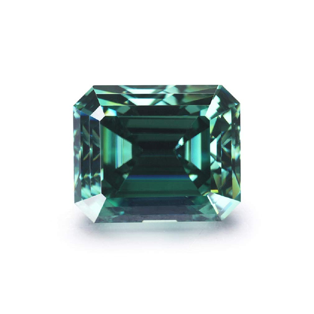 5.00CT Loose Green Moissanite Gemstone - VVS1 Clarity Emerald Cut Brilliant for Vintage Rings, Jewelry Making, Pendants, Earrings & Necklaces | Perfect for Engagement Rings, Wedding Bands & Luxury Watches
