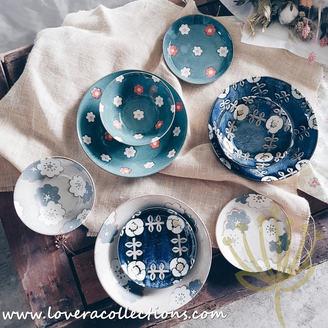 Aito Japan Nordic Floral Dinnerware Set - 60% Off Sale - Elegant Plates, Bowls & Cups for Home Dining, Wedding Registry & Gift Giving