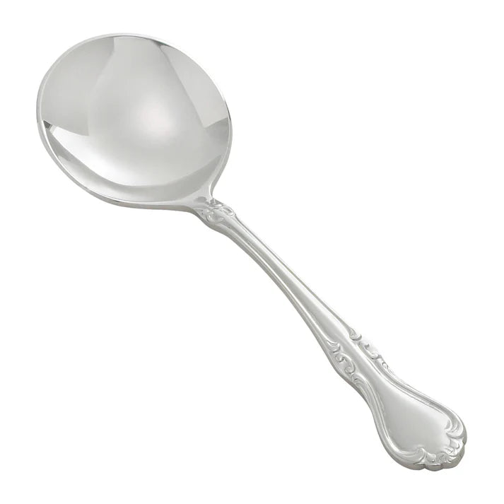 Winco Chantelle Bouillon Spoon 0039 04 - Premium Stainless Steel Soup Spoon for Fine Dining, Restaurants & Home Kitchen Use