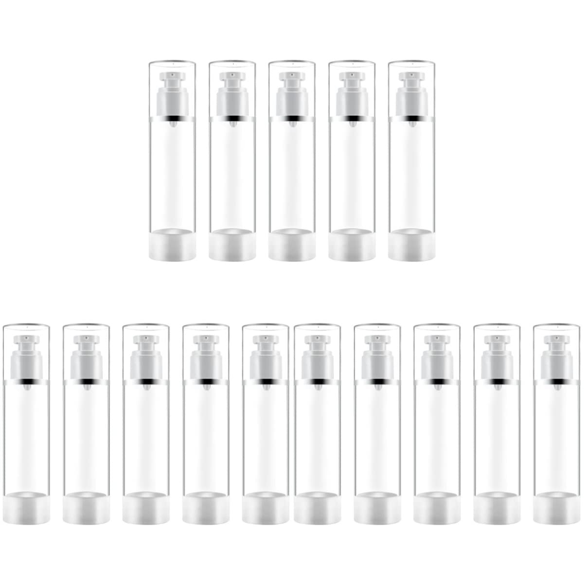 FRCOLOR 15 Pack Refillable Travel Soap Dispenser Bottles - Empty Foaming Hand Wash & Lotion Pump Bottles for Toiletries, Bathroom Essentials & On-the-Go Use