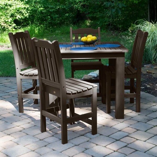 Lehigh 5-Piece Square Counter Height Outdoor Dining Set 42 x 42 - Perfect for Patio, Deck, Garden & Backyard Entertaining