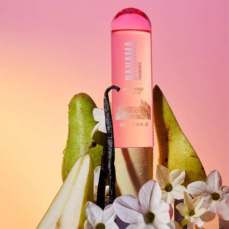 Bahama Fragrance Brazil Sunset Hair & Body Mist - Tropical Scented Spray for Women, Long-Lasting Moisturizing Body & Hair Perfume | Perfect for Beach Days, Summer Vacations & Everyday Freshness