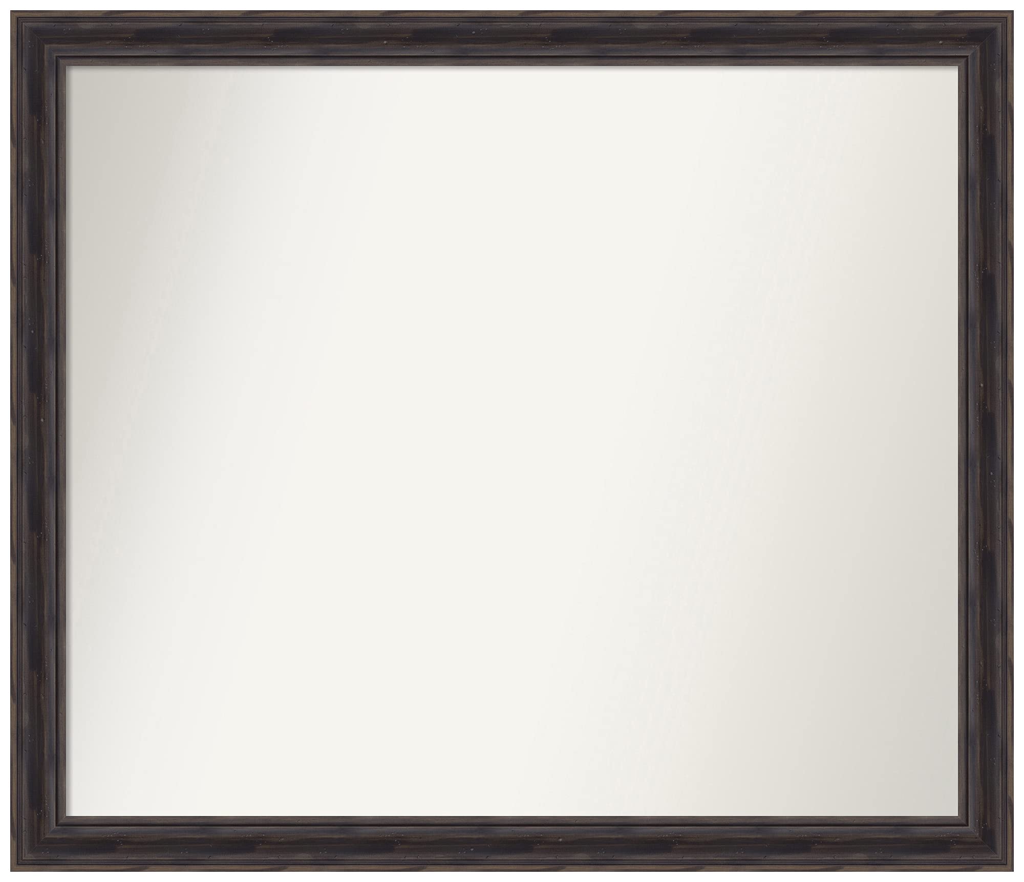 Amanti Art Rustic Pine Narrow Frame Non-Beveled Custom Wall Mirror 30.5x35.5 Inches - Bathroom, Living Room, Bedroom Decor - Handcrafted Brown Wood Framed Mirror (Various Sizes Available)