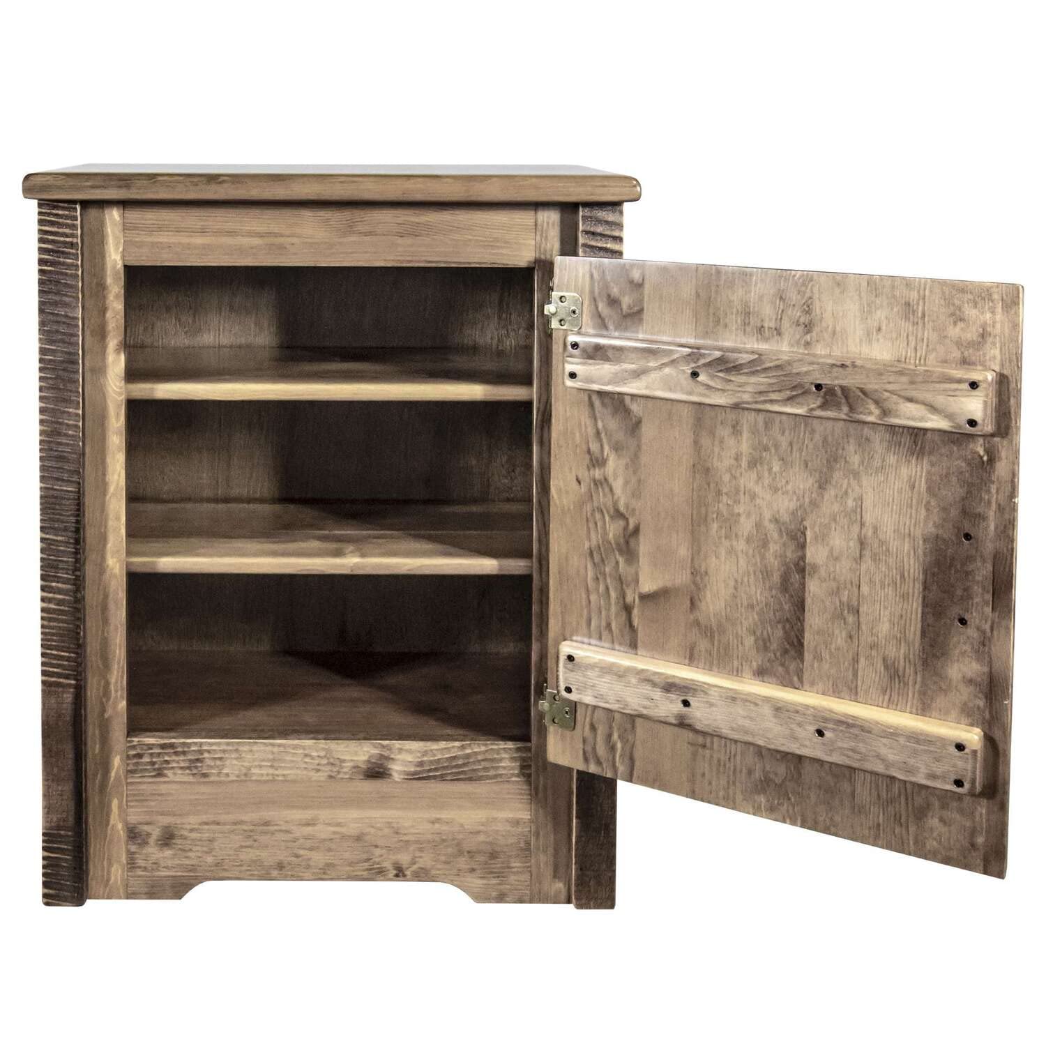 Montana Woodworks Homestead Collection Accent Cabinet - Right Hinged, Stained & Clear Lacquer Finish - Rustic Home Decor for Living Room, Bedroom or Entryway