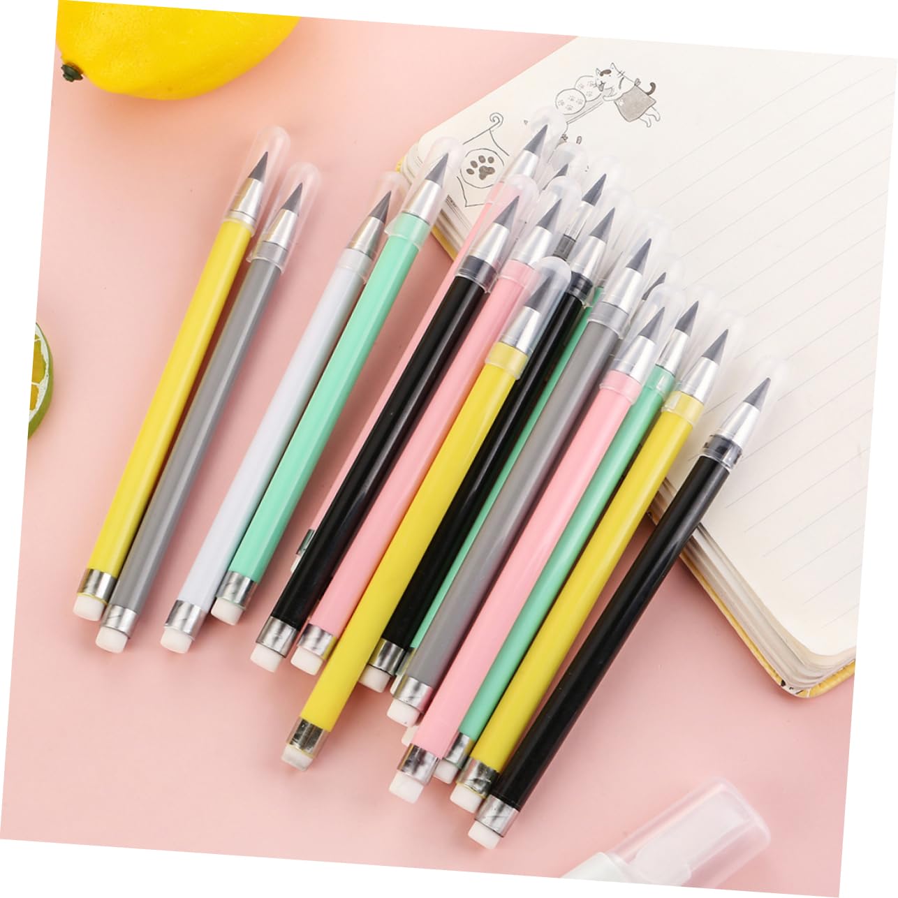 NUOBESTY 12-Piece No-Sharpening Pencil Kit - Pre-Sharpened Erasable Colored Drawing Pencils for Kids, Students & Artists | Perfect for School, Office & Sketching
