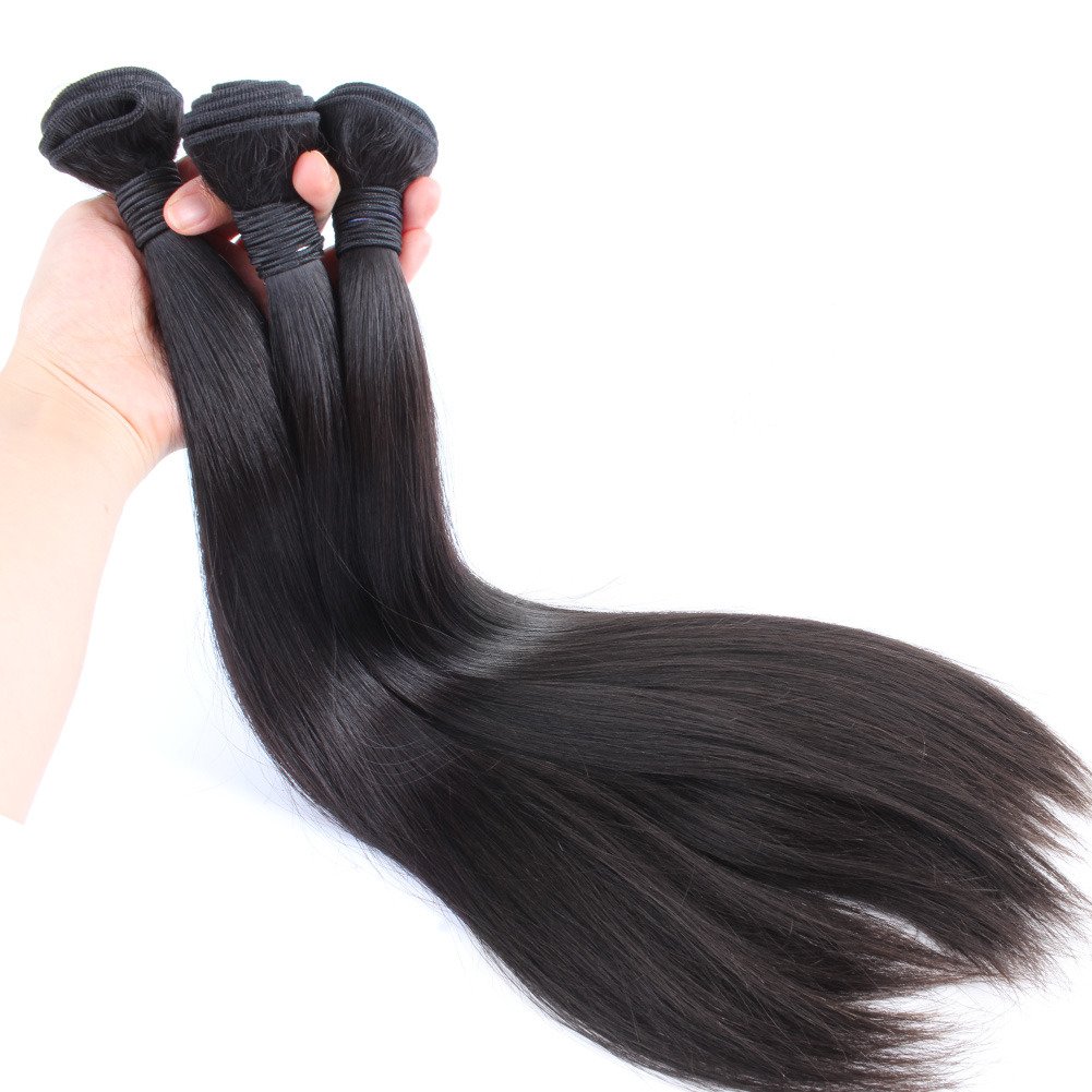 Remy Brazilian Virgin Hair Bundles 3-Pack - 100% Human Hair Weft Extensions, Silk Straight, 30 Inches, Natural Black Color for Weaving & Styling - Perfect for Daily Wear, Parties & Special Occasions