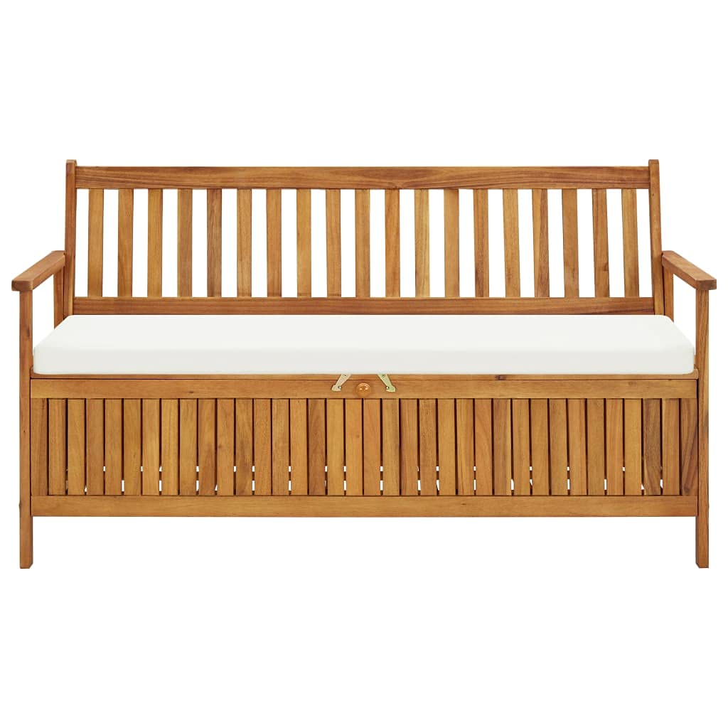 Outdoor Storage Bench with Back & Cushion - 58.2