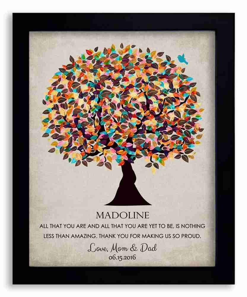 8x10 Framed Graduation Gift Art Print - Thank You for Making My Dreams Come True from Parents - Solid Wood Frame with Gift Wrapping LTC-P1322 - Perfect for Graduation Party Decor, Dorm Room Wall Art & Sentimental Gift Giving