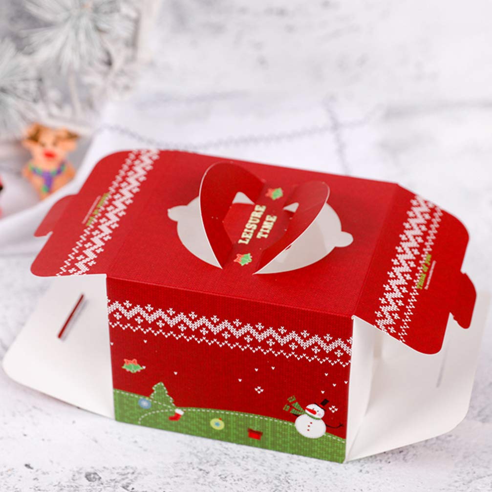 10Pcs Clear Christmas Cake Boxes with Lids - Clamshell Cake Stand Containers for Desserts, Treats & Pastries | Perfect for Holiday Baking, Party Favors & Takeout Treats