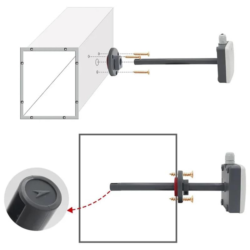 4-20mA Output 0-30m/s Duct Airflow Sensor - High Accuracy Air Velocity Transmitter for HVAC, Industrial Ventilation & Pipeline Monitoring Systems
