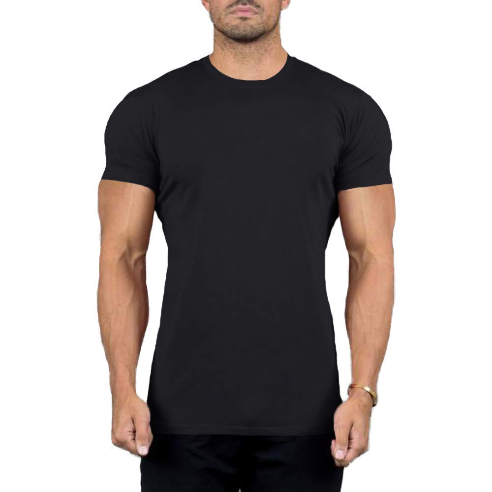 Premium Men's Cotton Crew Neck Short Sleeve T-Shirts - 6 Pack Multi-Color Bulk T-Shirts for Men | Soft Breathable Casual Tees for Everyday Wear, Gym & Lounge