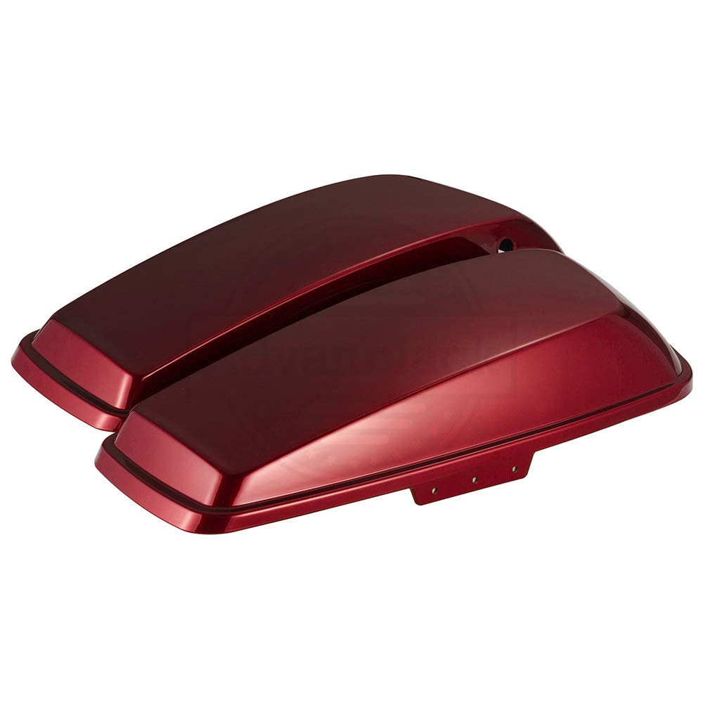 Harley Touring Street Glide Hard Saddlebags 2014-2021 - Moto Onfire Regular Lids Extended Bags (Velocity Red Sunglo) | Waterproof Motorcycle Storage for Long Rides & Road Trips