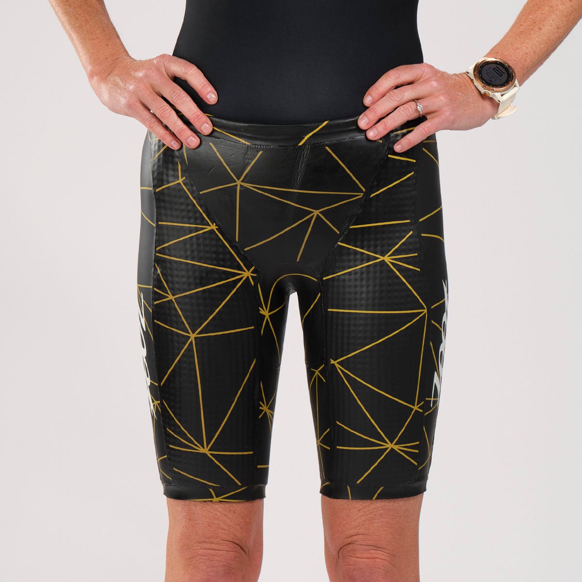 Women's High Buoyancy Swim Shorts - Gold Color for Swimming, Surfing & Beach Activities | Comfortable & Quick-Dry