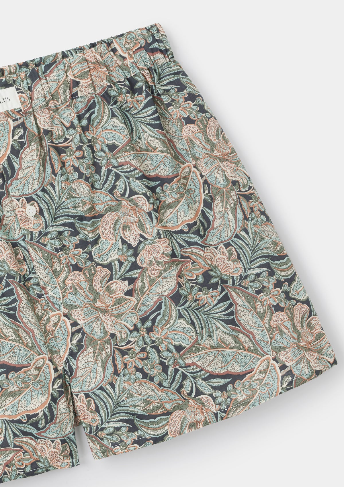 Premium Green Hawaiian Paisley Boxer Shorts for Men - Soft Liberty Fabric Underwear - Perfect for Beach, Vacation & Lounge Wear
