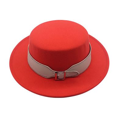 Stylish GRFIT Fedora Trilby Felt Hat for Everyday Wear - Flat Top Fashion Hat with Small Band for Men & Women - Perfect for Parties, Weddings, and Casual Outings