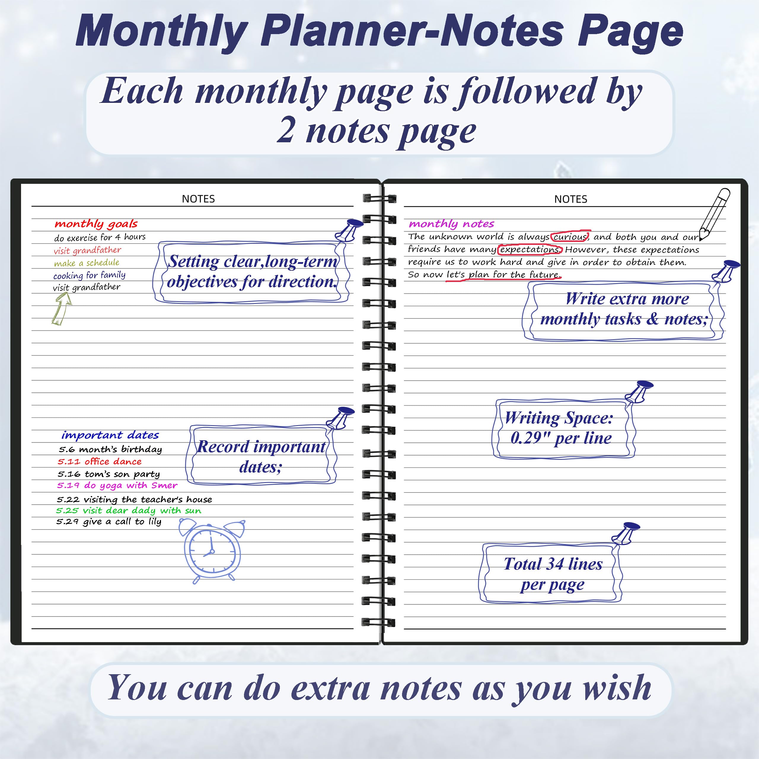 2024-2025 Monthly Planner - 18 Month Academic Calendar from July 2024 to December 2025 - 8.7