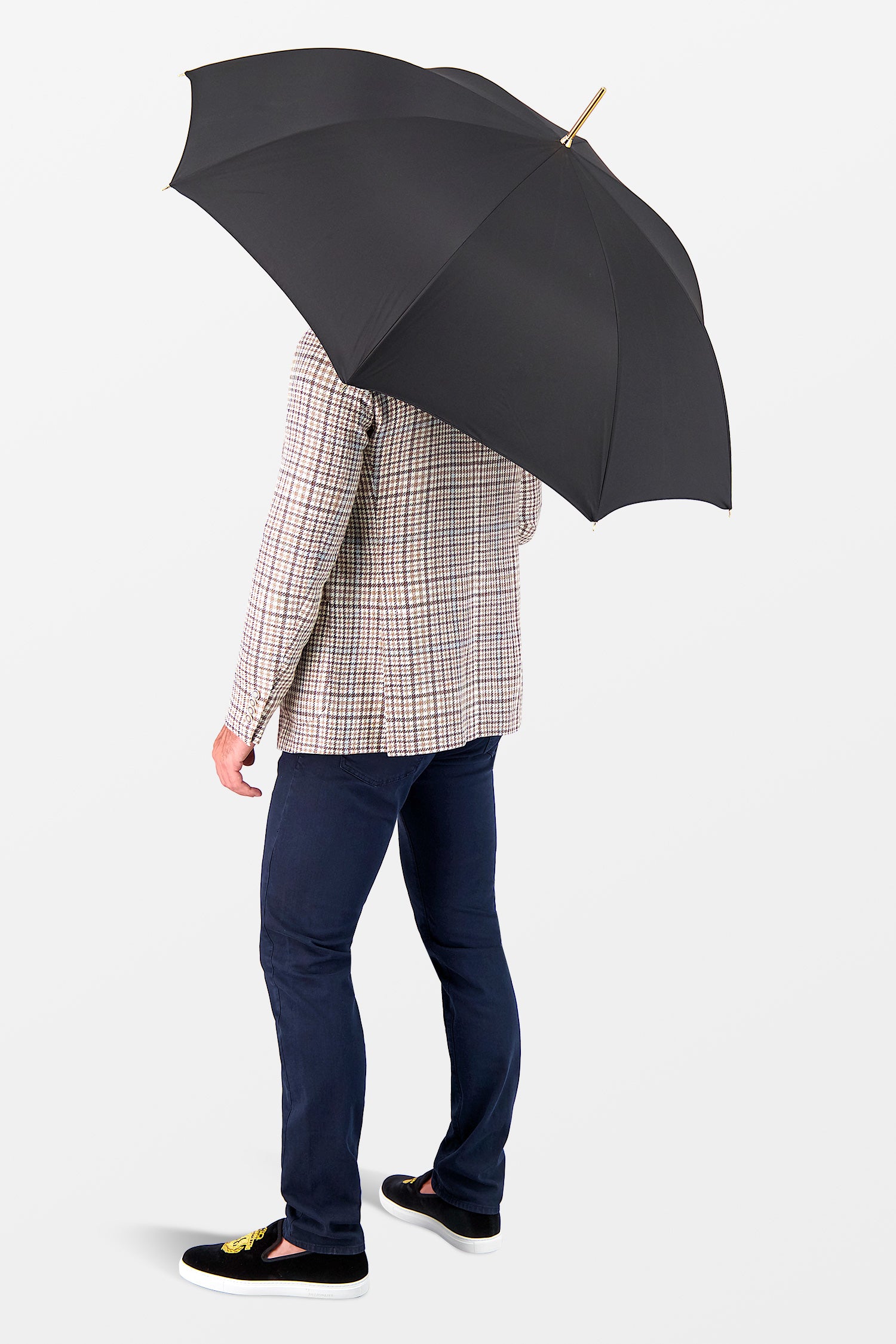 Pasotti Luxury Golden Horse Handle Umbrella - Elegant & Durable Windproof Rain Umbrella for Women & Men - Perfect for Weddings, Fashion Events & Outdoor Activities