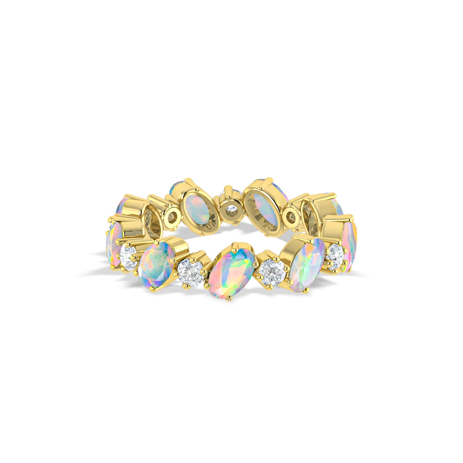 Black Fire Oval Faceted Opal Ring for Women - Elegant Sterling Silver Jewelry for Everyday Wear, Date Nights & Special Occasions