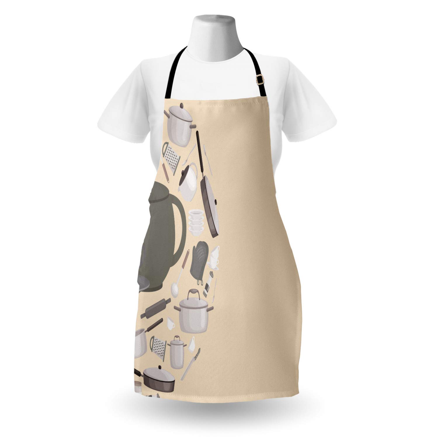 Ambesonne Personalized Chef Apron - Colorful Kitchen Cooking & Baking Apron for Adults, Adjustable Neck Bib, Unisex Design, Taupe Grey - Perfect for Home Cooking, BBQ, Baking & Culinary Gifts