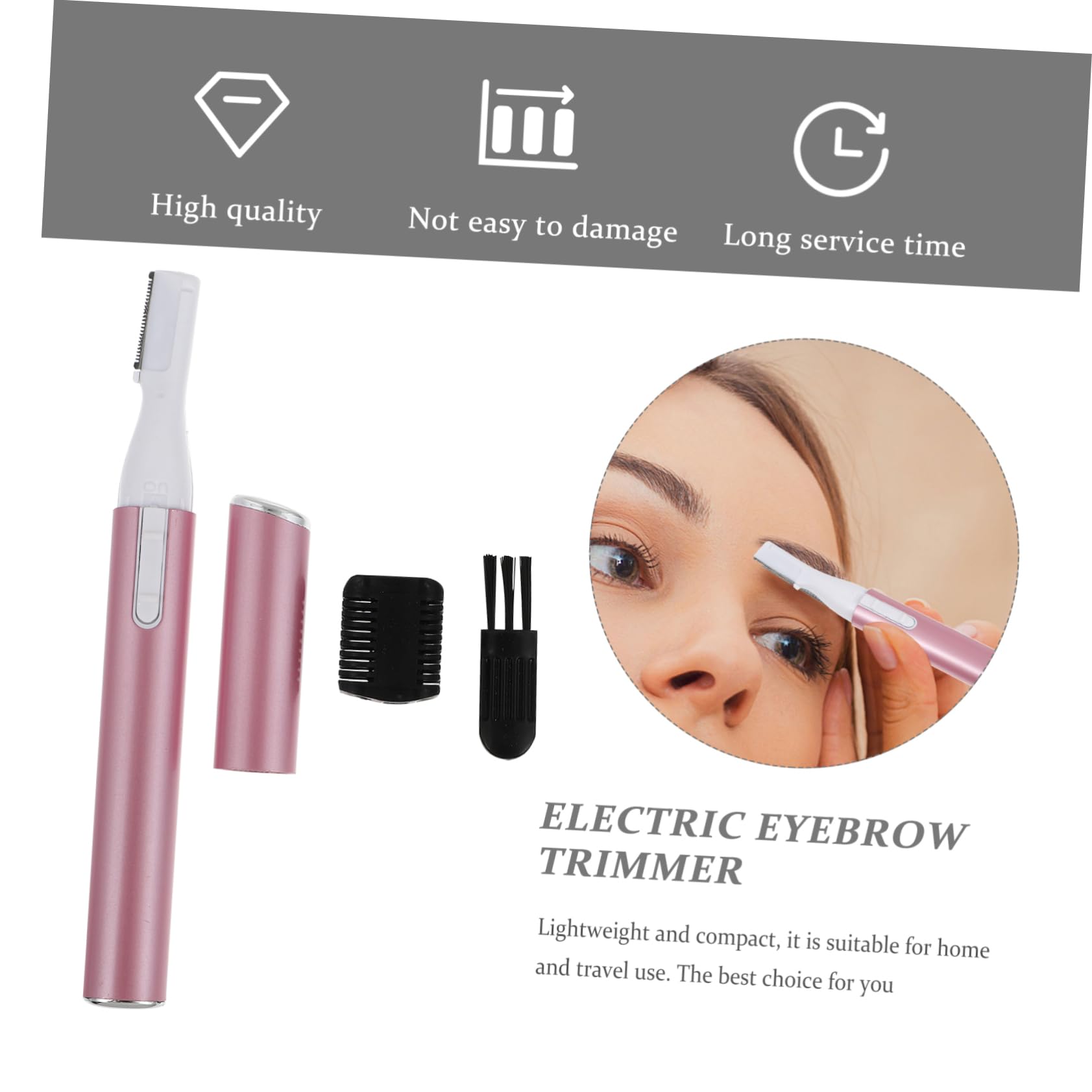 Electric Eyebrow Razor & Body Hair Trimmer for Women & Men - Pink Mini Shaver, Rechargeable & Painless - Perfect for Eyebrow Shaping, Facial Hair Removal & Smooth Skin Care at Home or Travel