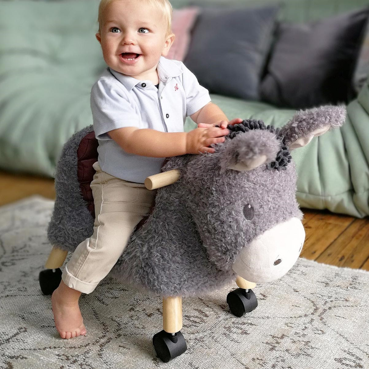 Bojangles Ride-On Donkey Toy for Kids - Interactive Rocking Animal Toy for Indoor & Outdoor Play - Perfect for Birthday Gifts & Toddler Pretend Play