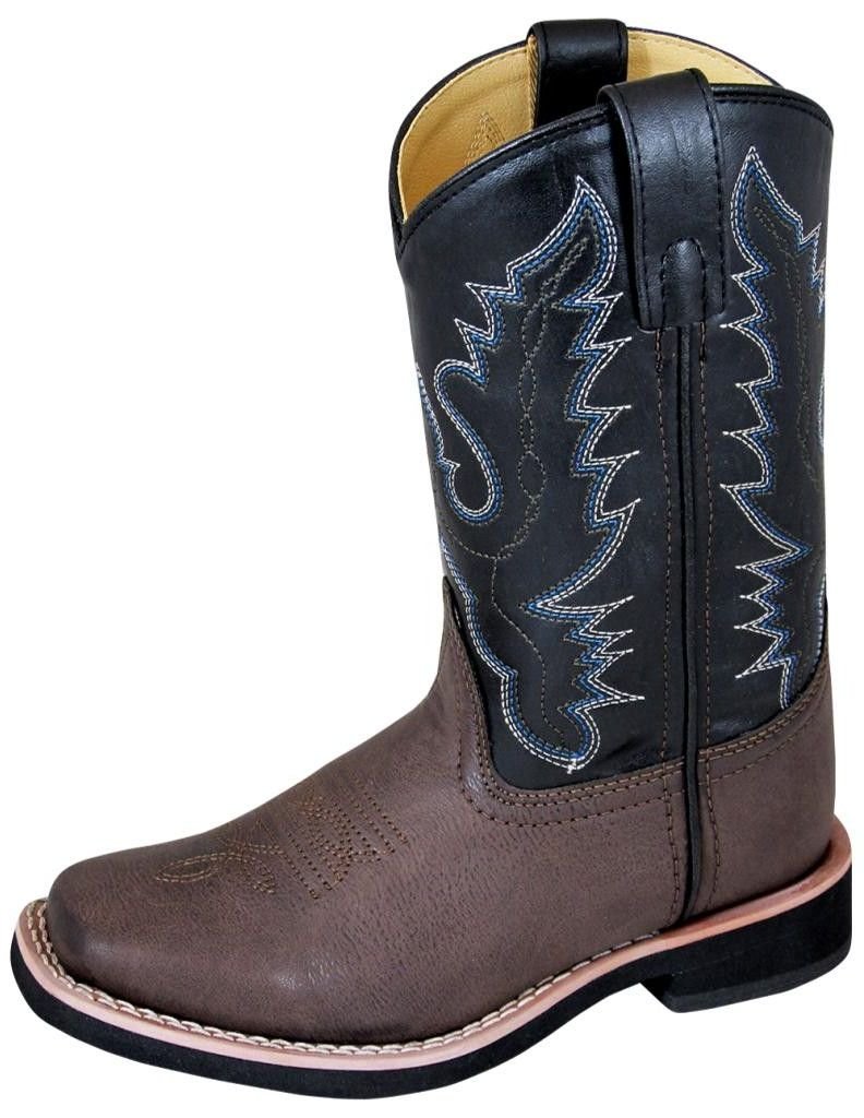 Smoky Mountain Kids' Tyler Western Boots for Boys & Girls - Brown/Black Leather Cowboy Boots - Size 9 US Medium - Perfect for Rodeo, Country Dancing & Western Fashion