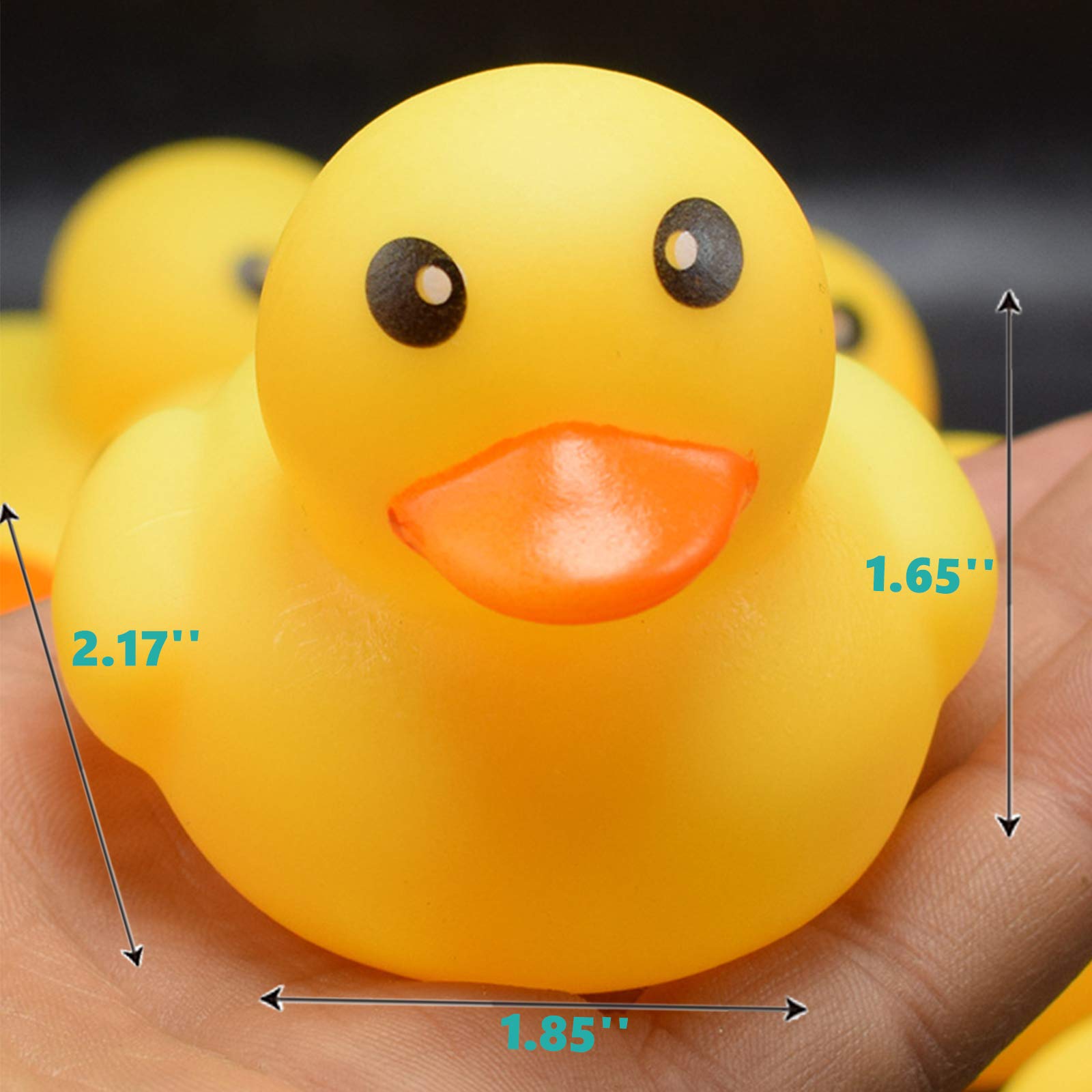 10PCS Mini Rubber Duck Toys - Squeaky & Floating Bath Ducks for Toddlers, Boys & Girls (2.2