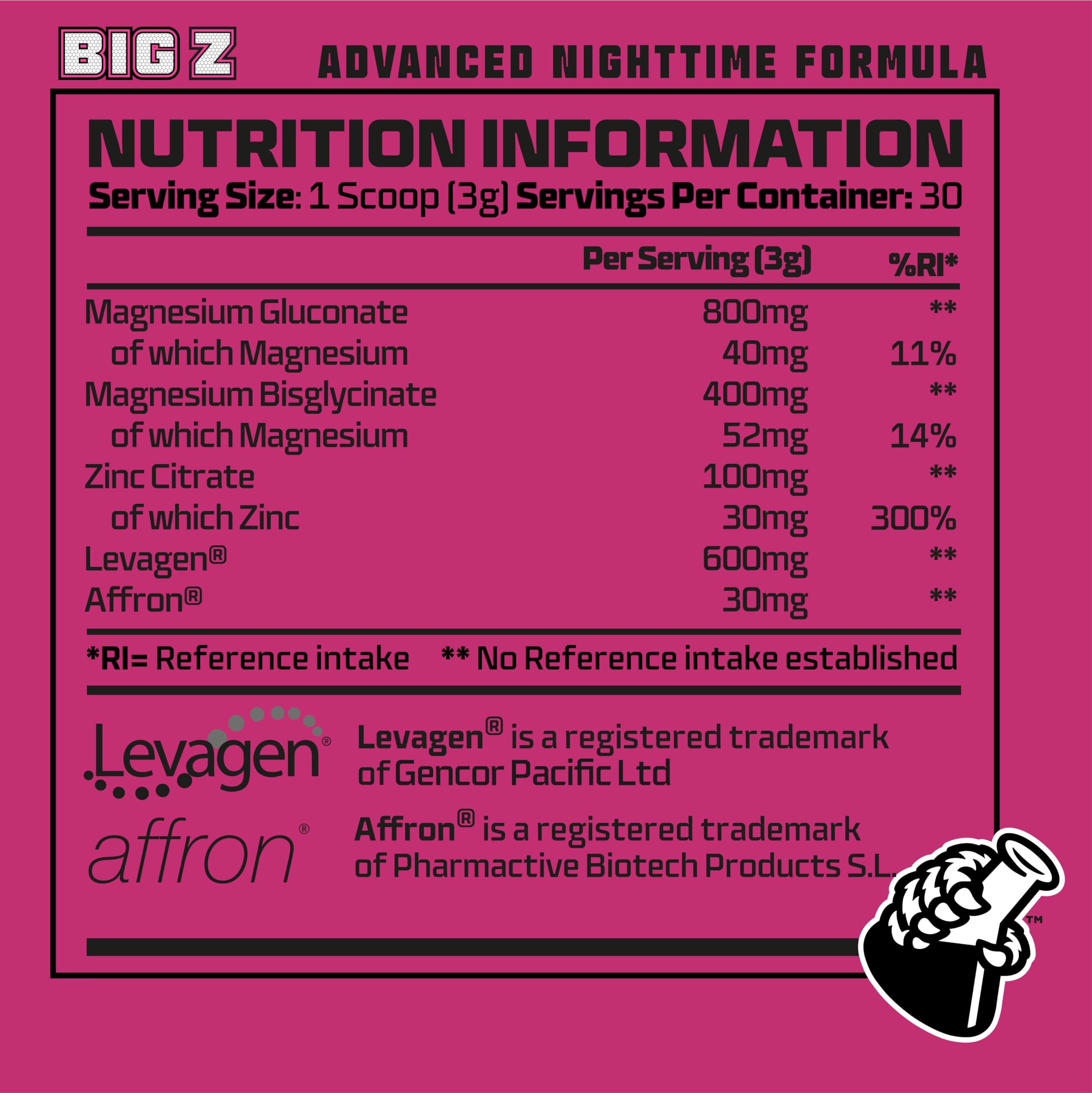 Beast Pharm Big Z Advanced Nighttime Formula 90g Sour Cherry - Muscle Recovery & Sleep Support Supplement for Athletes & Bodybuilders - Perfect for Post-Workout Recovery & Deep Sleep