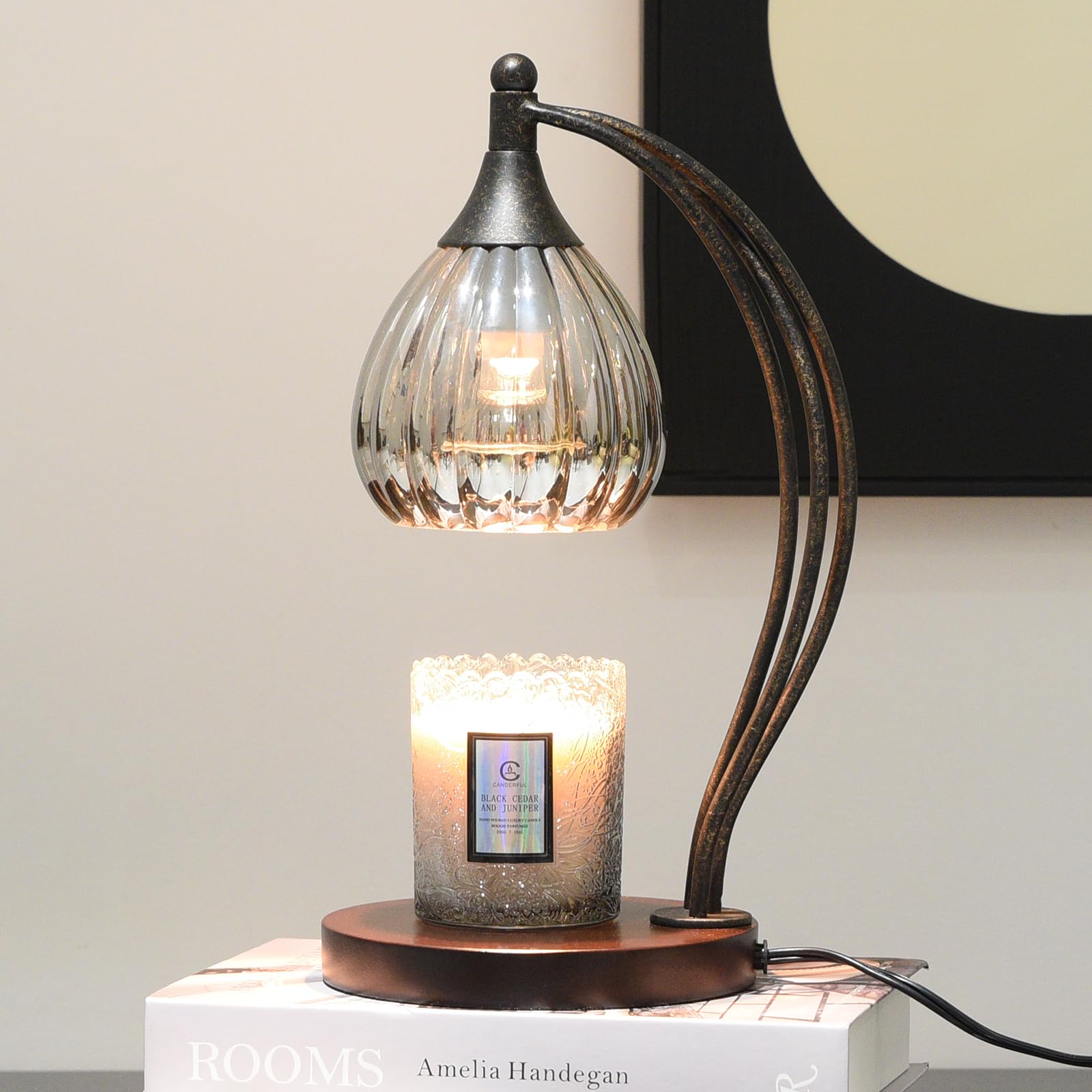 Electric Candle Warmer Lamp with Timer & Dimmer - Jar Candle Melter with 2 Bulbs - Scented Wax Warmer for Home Decor, Romantic Gifts (Silver/Gray/Black) - Perfect for Bedroom Ambiance, Spa Relaxation & Valentine's Day Presents