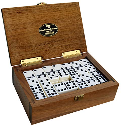 Premium Double 9 Dominoes Set with Spinners - 55-Piece Classic Domino Game in Elegant Black Walnut Case | Perfect for Family Game Nights, Parties & Casino-Style Entertainment