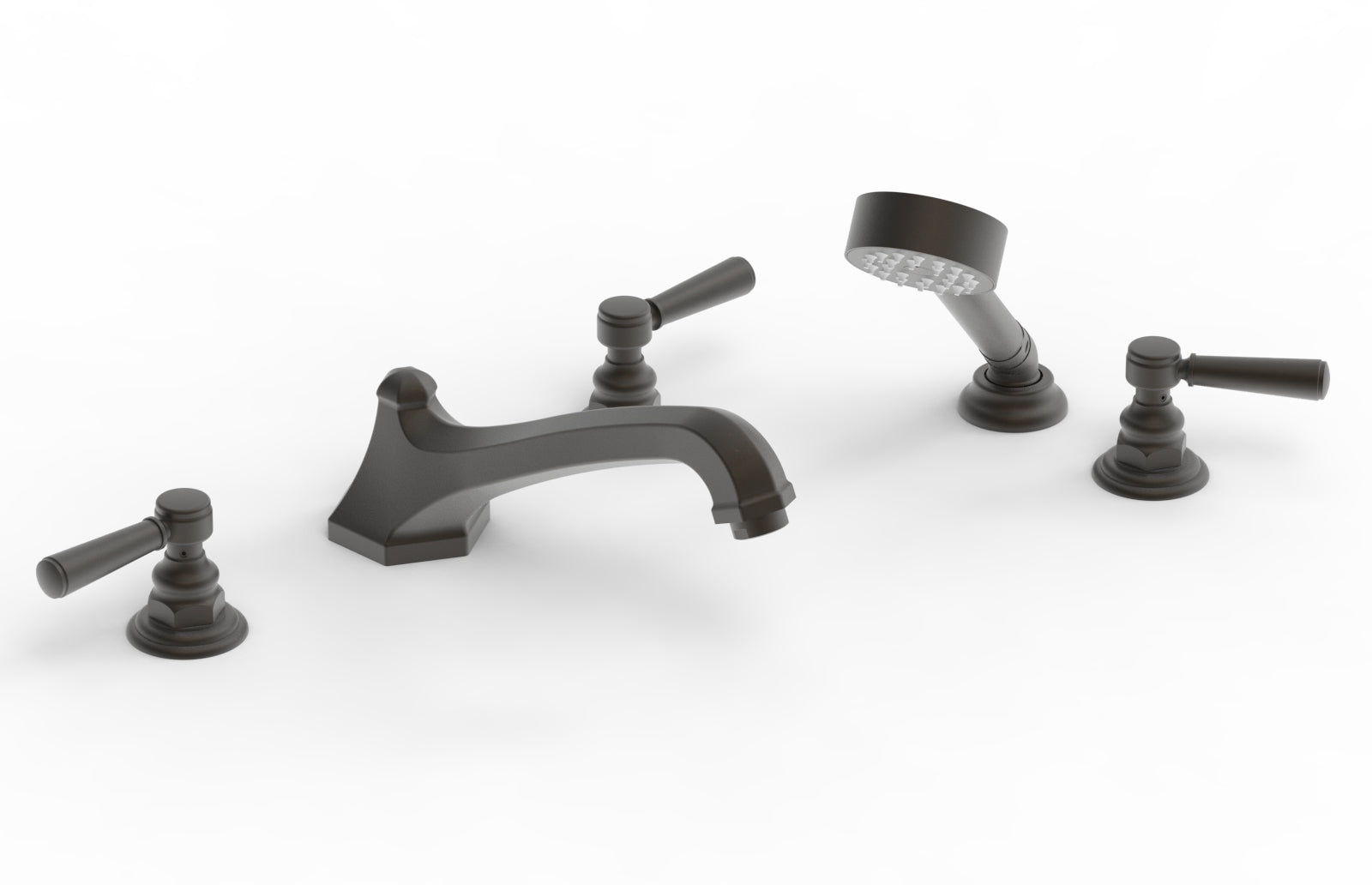 HEX TRADITIONAL Deck Mounted Bathtub Set with Hand Shower - 500 49 - Perfect for Modern Bathroom Renovations & Spa-Like Relaxation