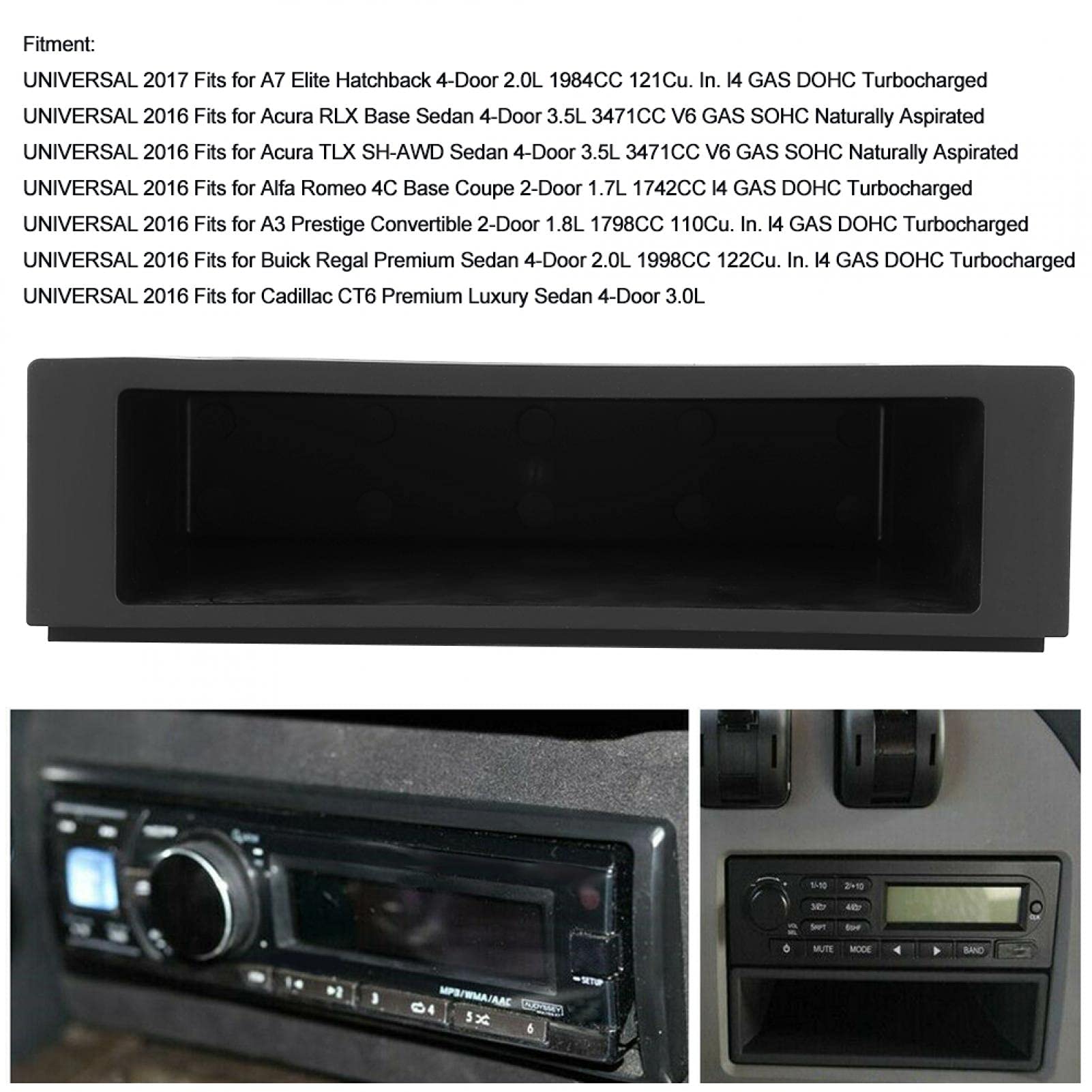 Kuuleyn 1Din Plastic Car Radio Storage Box - Stereo Organizer for Chevy Cruze - Interior Storage Solution for Car Accessories & Small Items