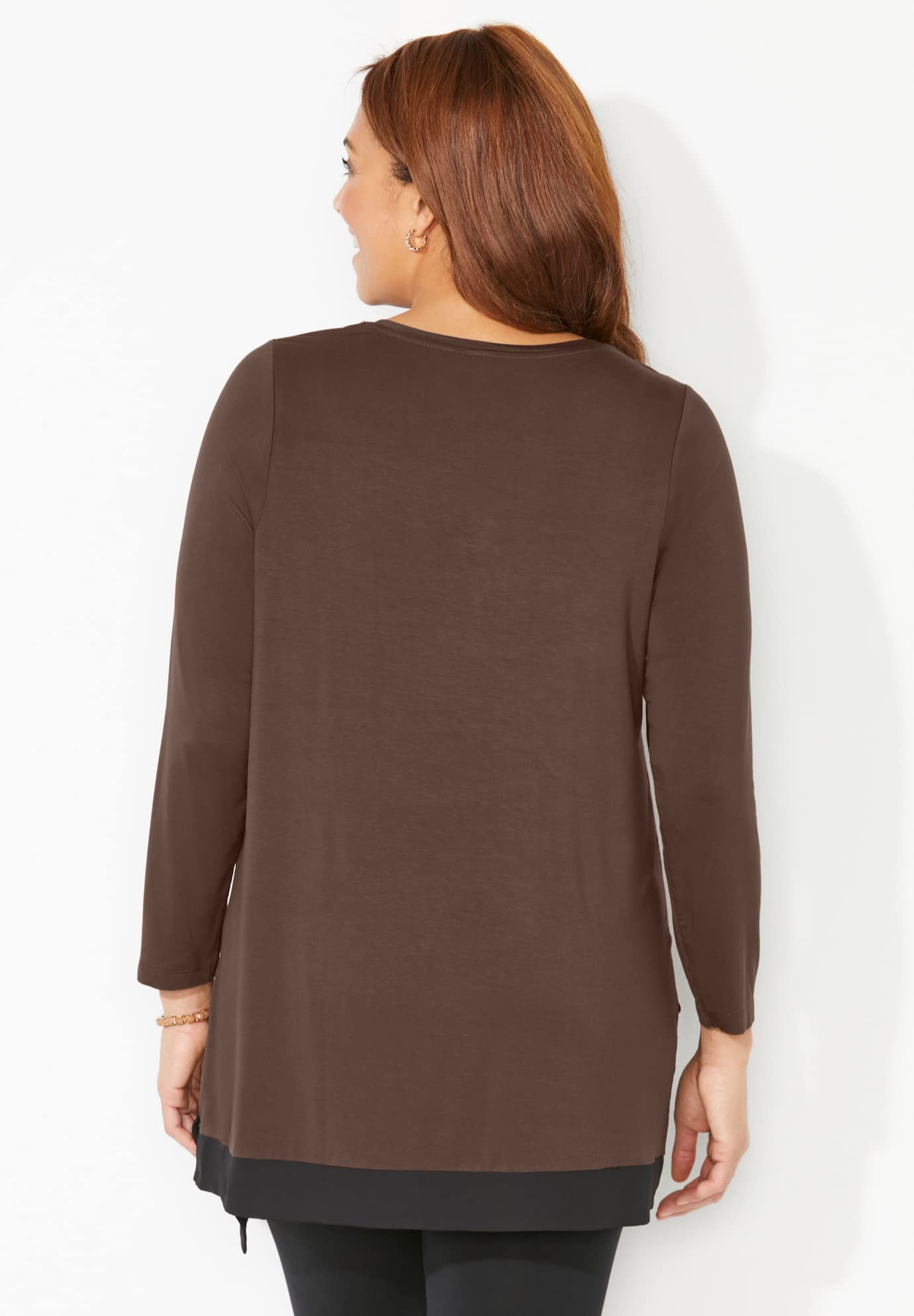 Catherine's Women's Plus Size Layered Asymmetrical Tunic Top - Flowy Casual Blouse for Work & Weekend Outfits