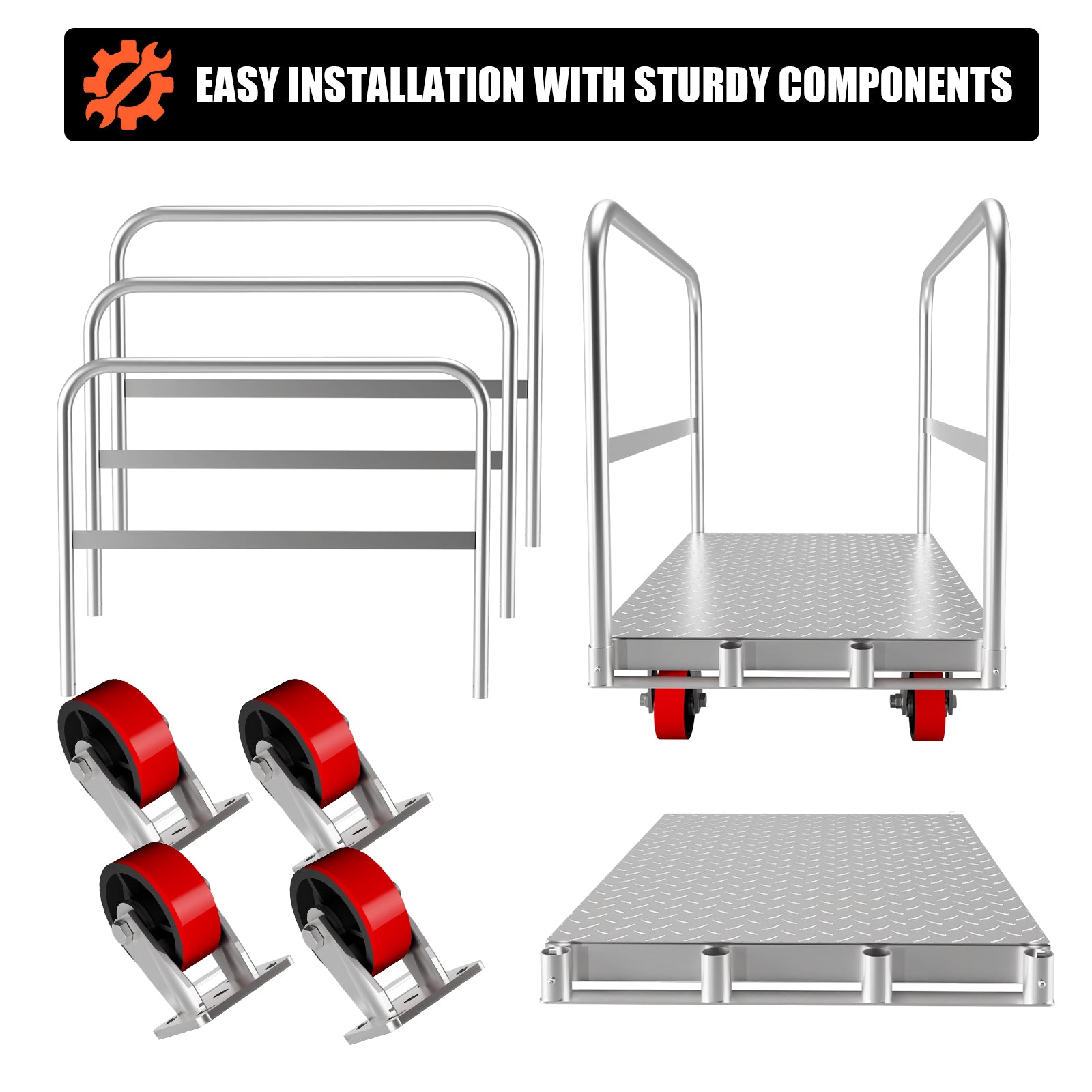 GARVEE 2-in-1 Heavy Duty Steel Panel Truck Cart - 36